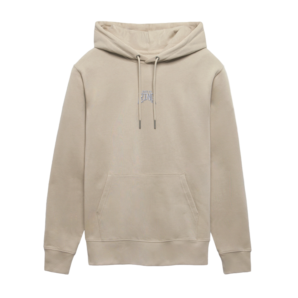 Essential Unisex Organic Hoodie - mit weißem Stick - Beige