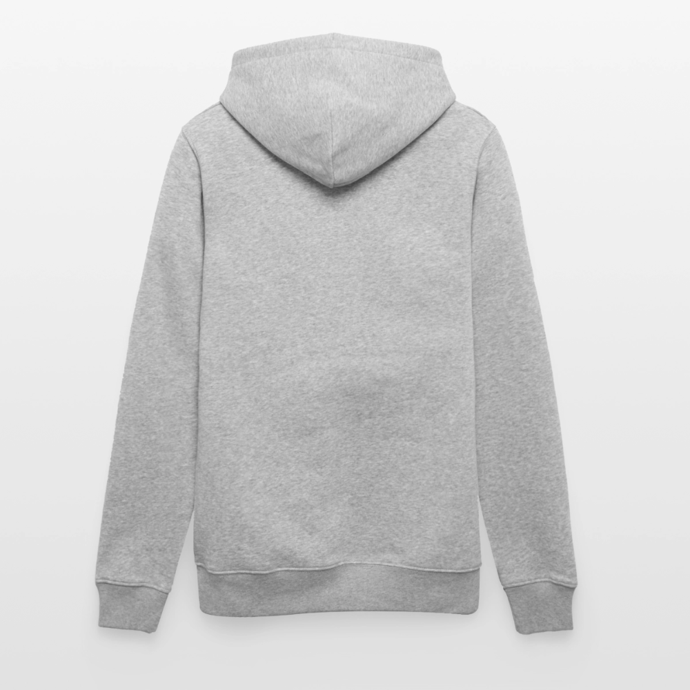 Essential Unisex Organic Hoodie - mit weißem Stick - Grau meliert