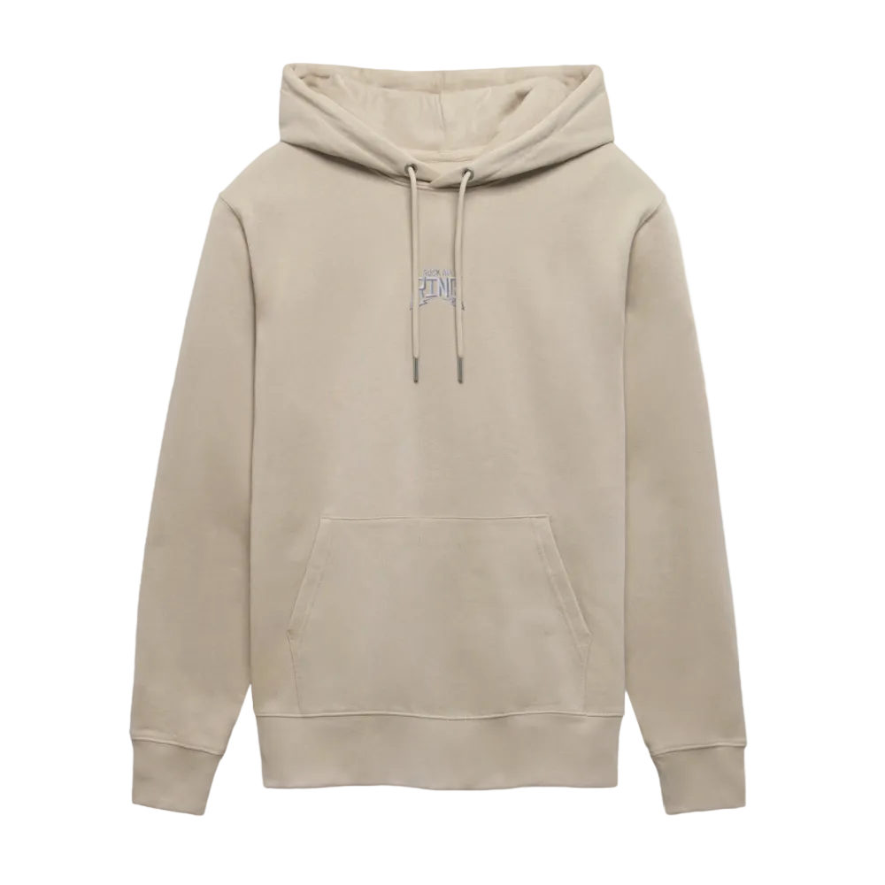 Essential Unisex Organic Hoodie - mit weißem Stick - Beige