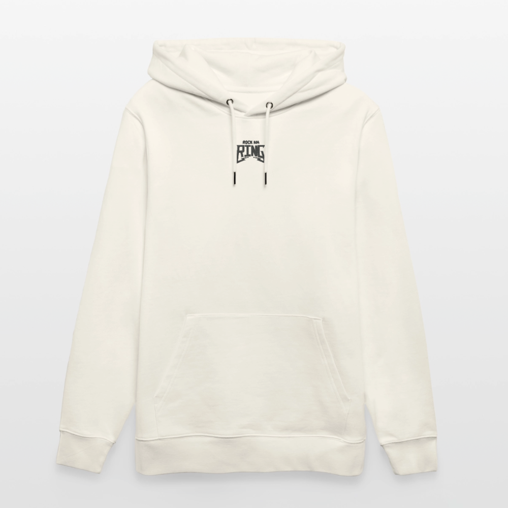 Essential Unisex Bio-Hoodie - schwarzer Stick - Naturweiß