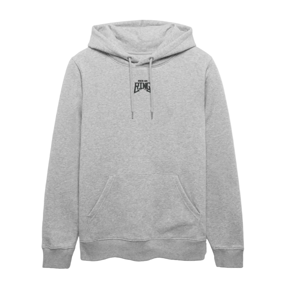 Essential Unisex Bio-Hoodie - schwarzer Stick - Grau meliert