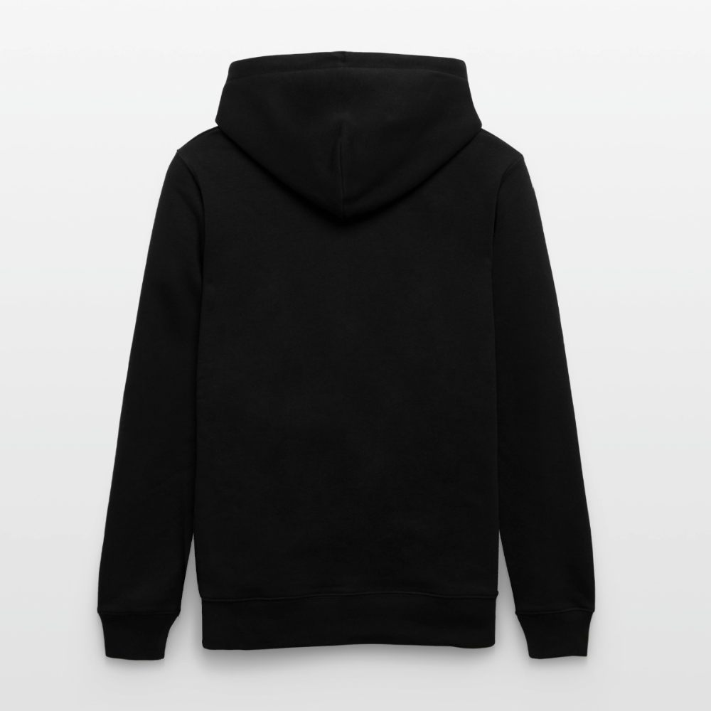 Essential Unisex Organic Hoodie - mit weißem Stick - Schwarz