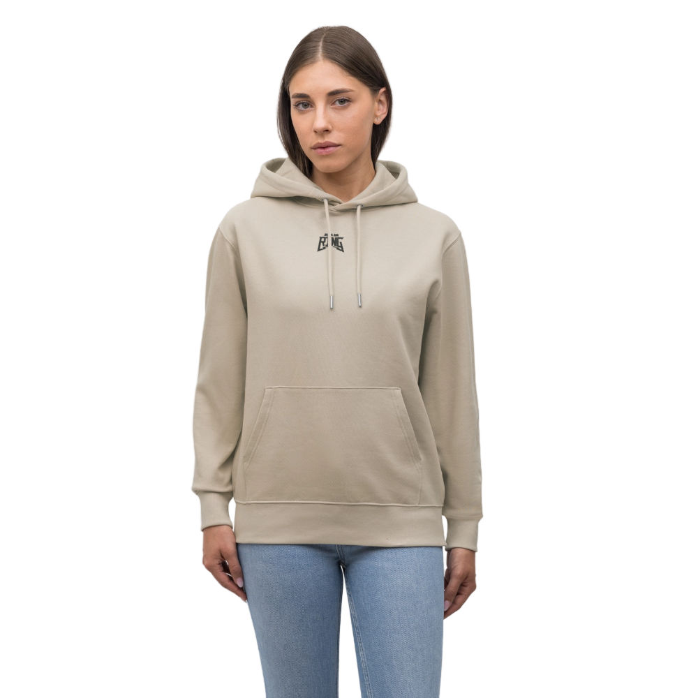 Essential Unisex Bio-Hoodie - schwarzer Stick - Beige