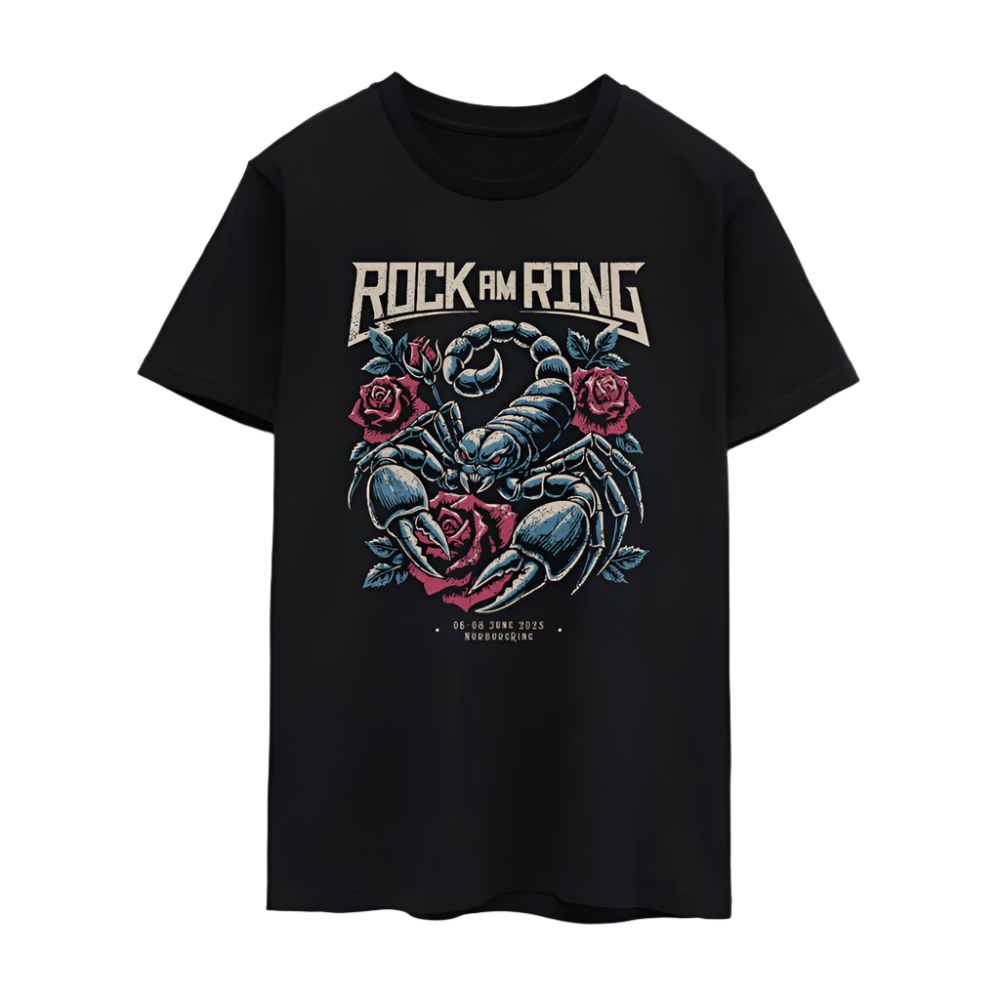 Scorpion N Roses - Unisex T-Shirt - Schwarz