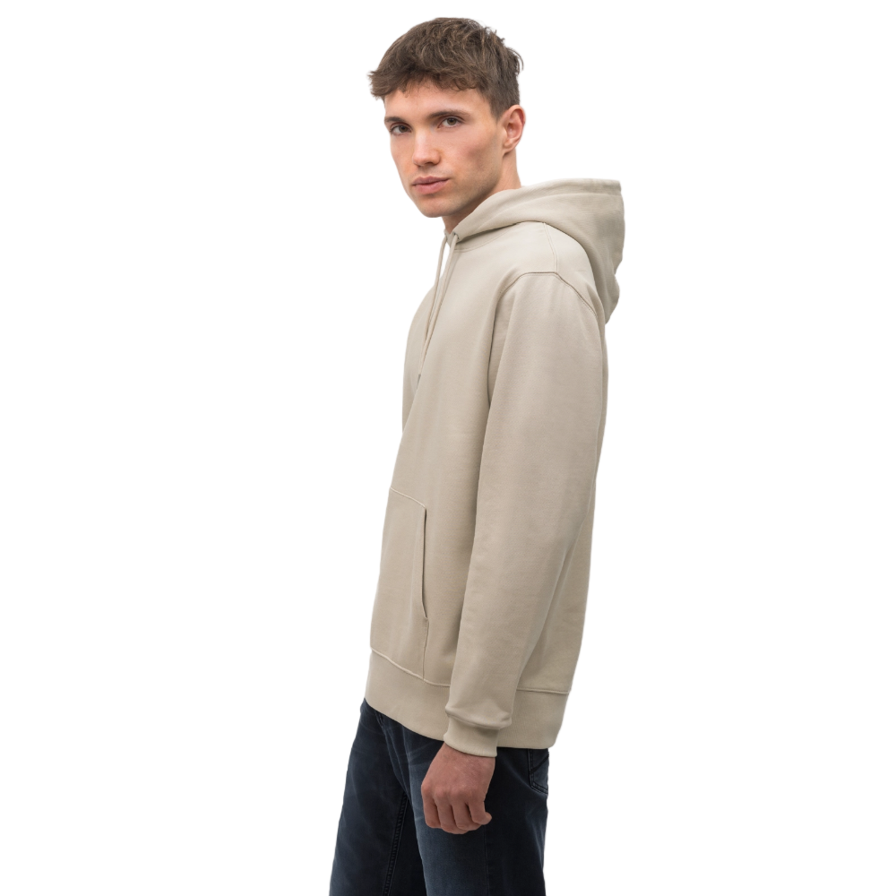 Essential Unisex Organic Hoodie - mit weißem Stick - Beige