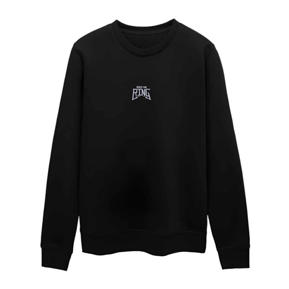 Essential Unisex Sweatshirt - weißer Stick - Schwarz