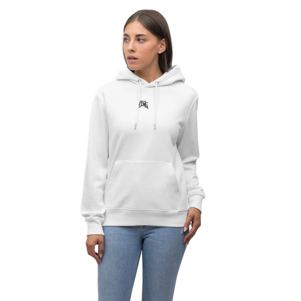 Essential Unisex Bio-Hoodie - schwarzer Stick - Weiß