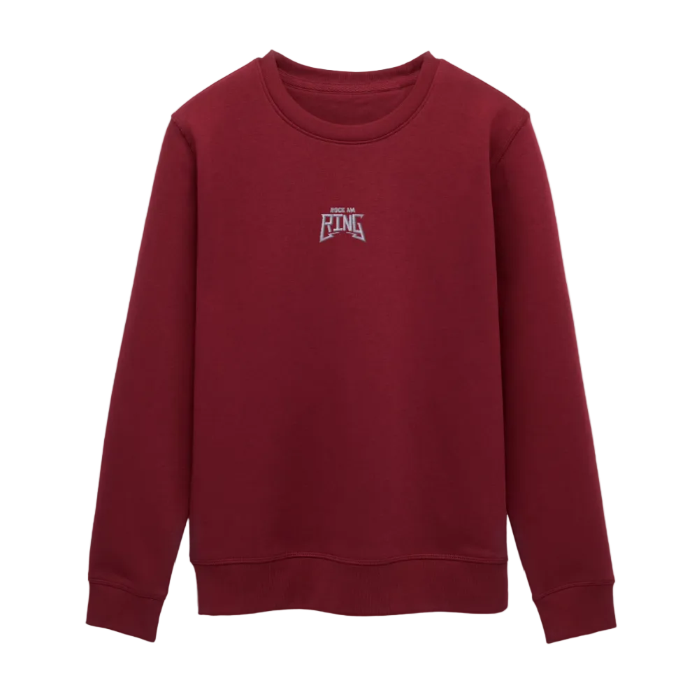 Essential Unisex Organic Sweatshirt - weißer Stick - Burgunderrot