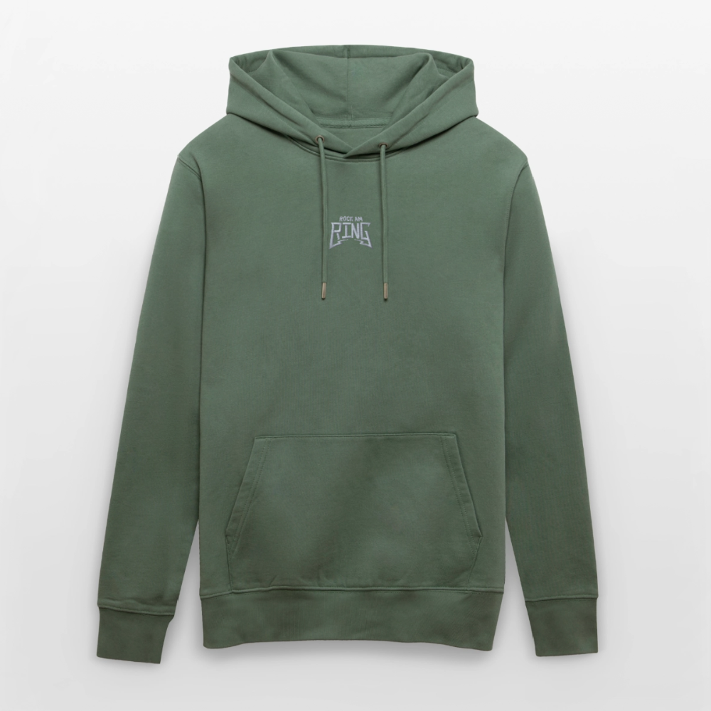 Essential Unisex Organic Hoodie - mit weißem Stick - Tanngrün