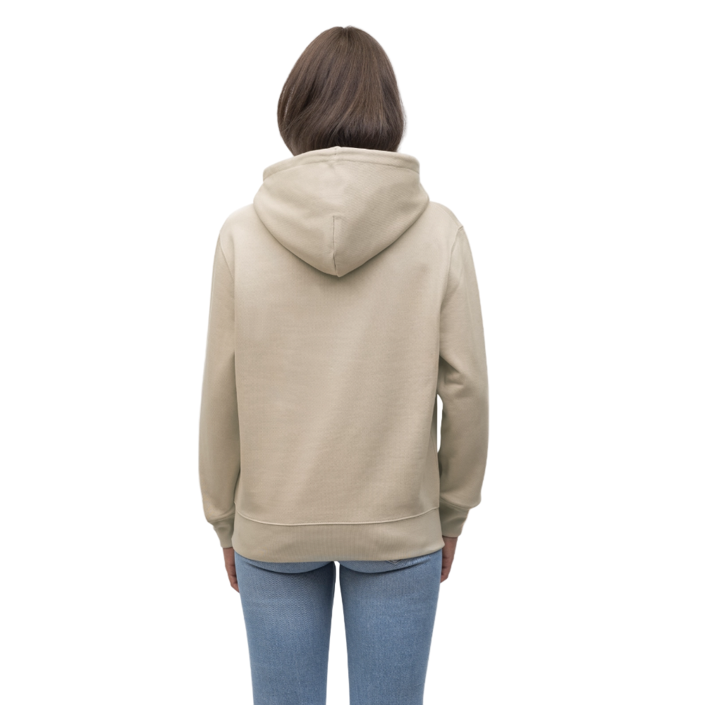 Essential Unisex Organic Hoodie - mit weißem Stick - Beige