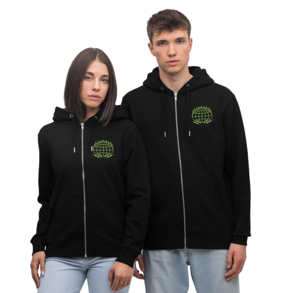 Burning Sphere Unisex Zipper - Schwarz