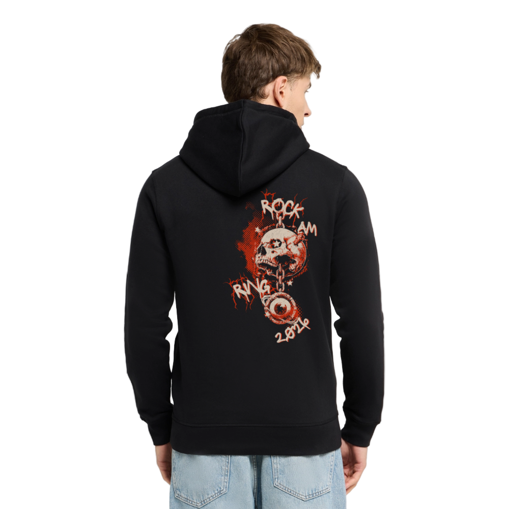 Inferno Skull - Organic Unisex Hoodie - Schwarz