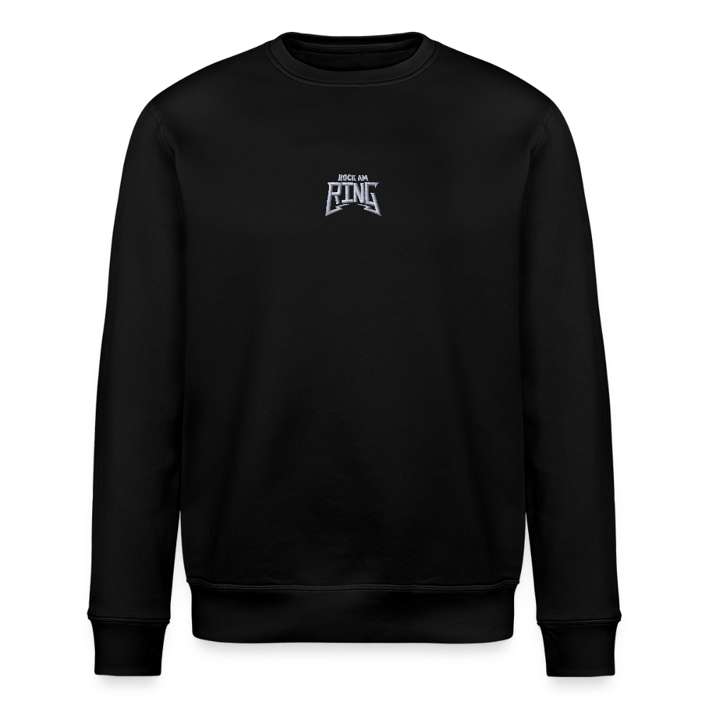 Essential Unisex Organic Sweatshirt - weißer Stick - Schwarz