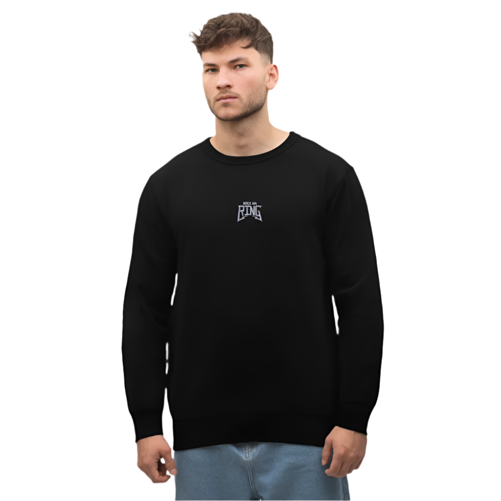 Essential Unisex Sweatshirt - weißer Stick - Schwarz