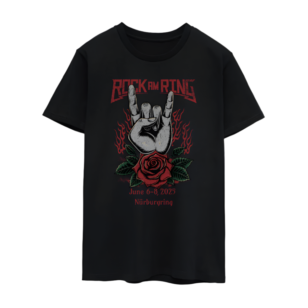 Devil Horns Hand - Unisex Line Up T-Shirt - Schwarz