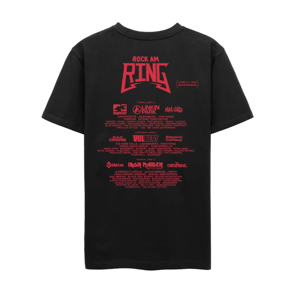 Florian Schommer x Rock am Ring - Line Up 2026 Unisex T-Shirt - Schwarz