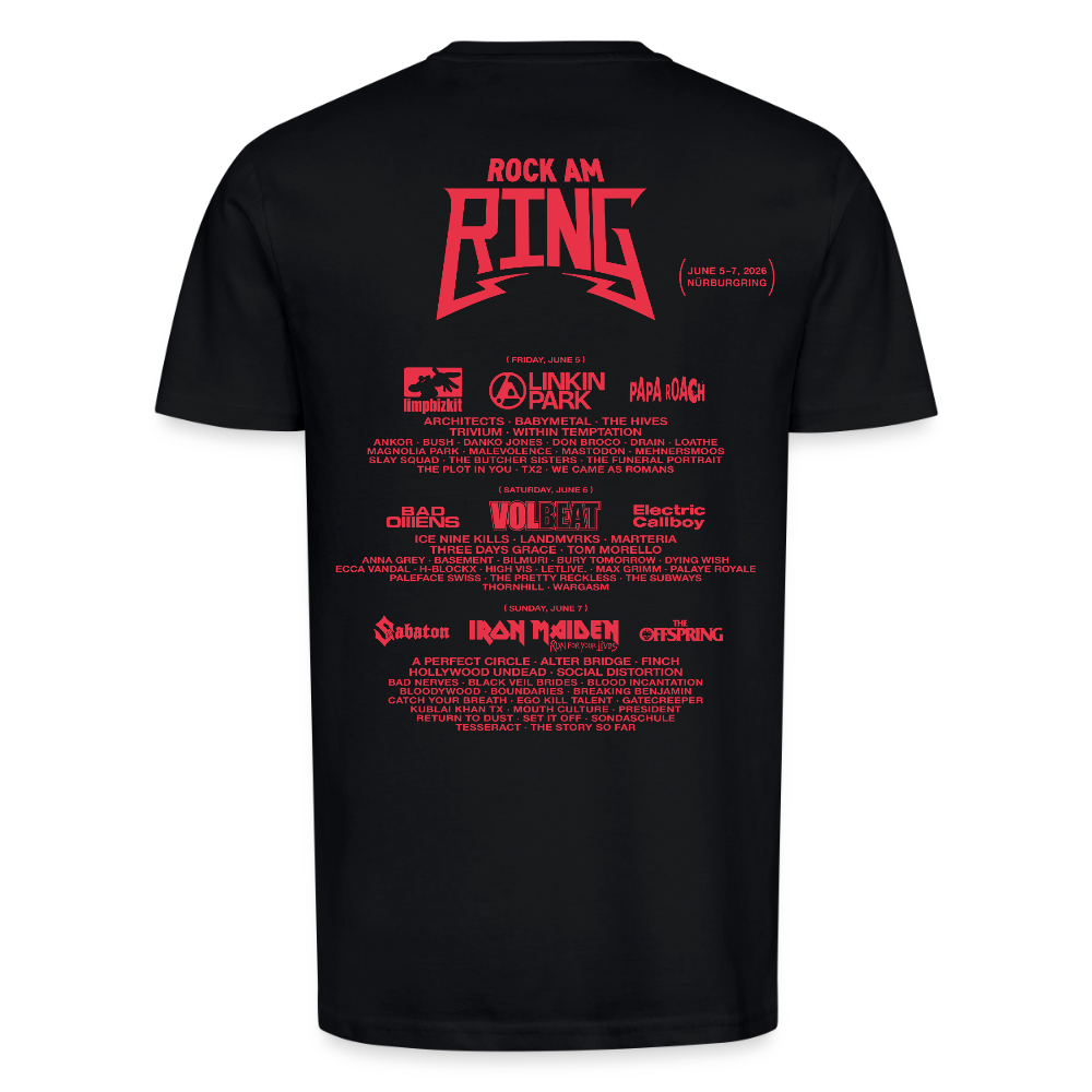 Florian Schommer x Rock am Ring - Line Up 2026 Organic Unisex T-Shirt - Schwarz