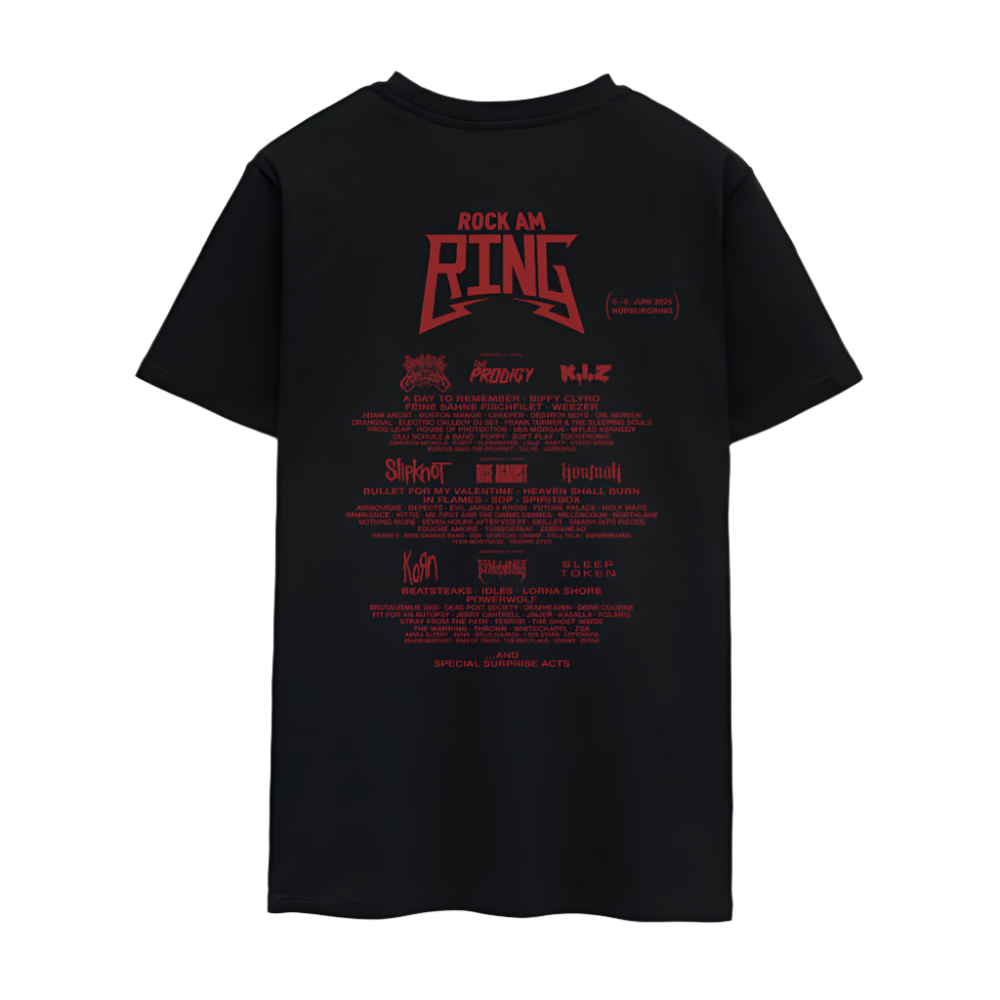 Devil Horns Hand - Unisex Line Up T-Shirt - Schwarz