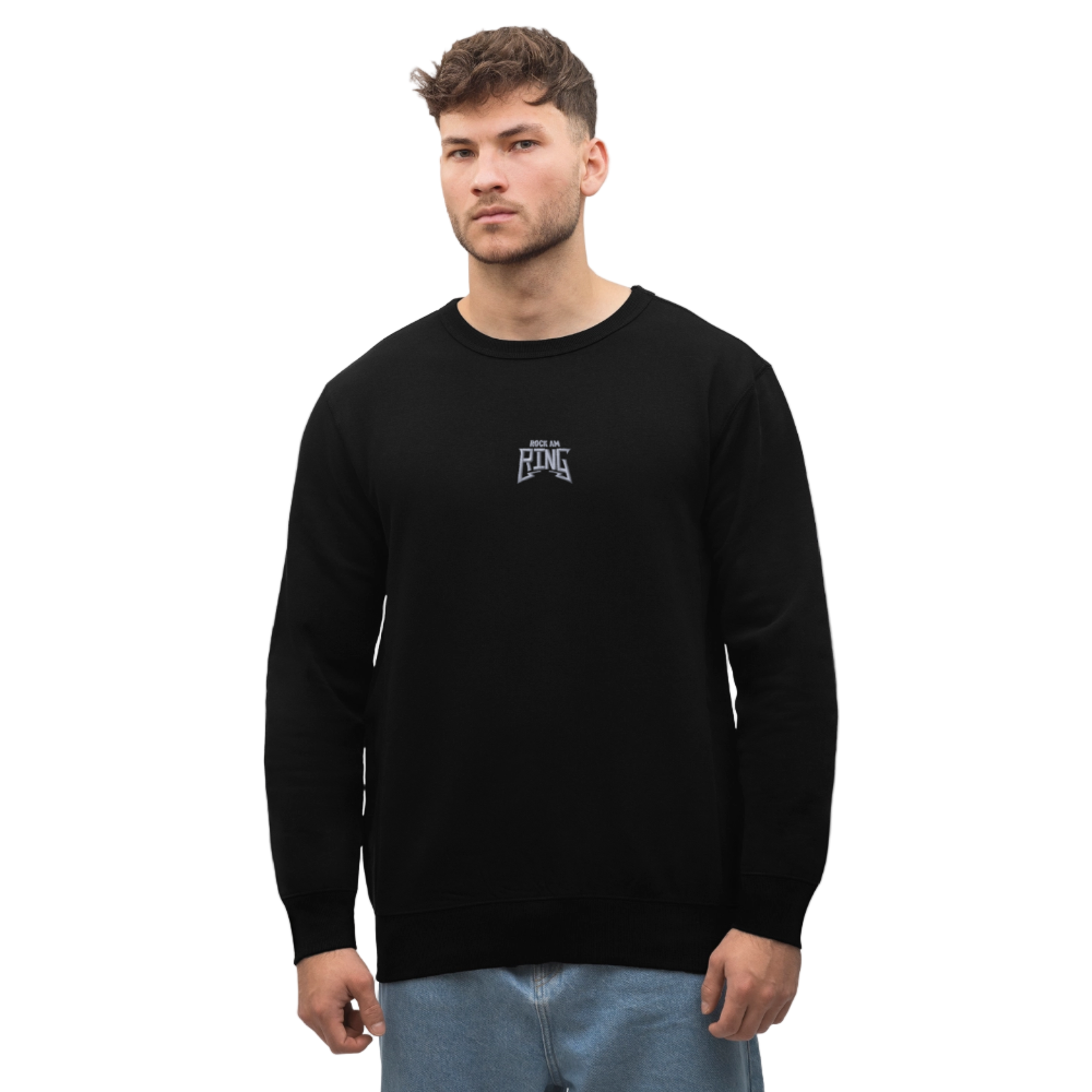 Essential Unisex Organic Sweatshirt - weißer Stick - Schwarz
