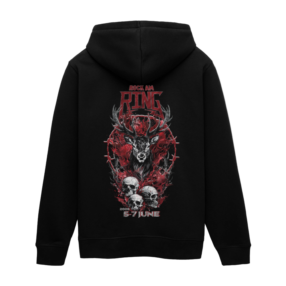 Three Skulls - Organic Unisex Hoodie - Schwarz