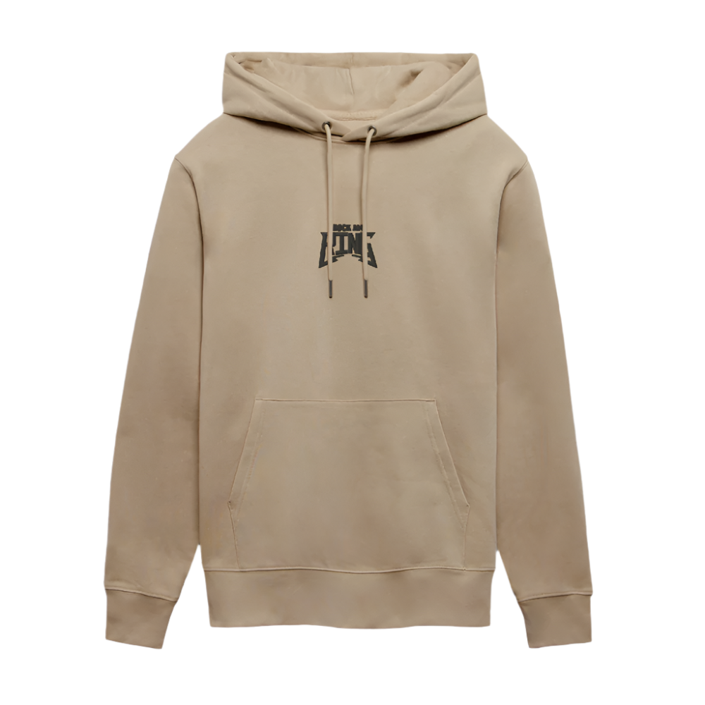 Essential Unisex Bio-Hoodie mit schwarzem Stick - Beige