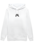 Essential Unisex Bio-Hoodie mit schwarzem Stick - Weiß