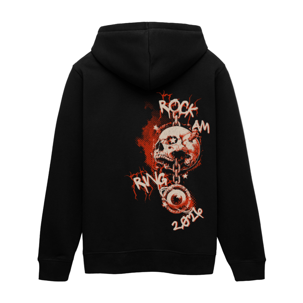 Inferno Skull - Organic Unisex Hoodie - Schwarz