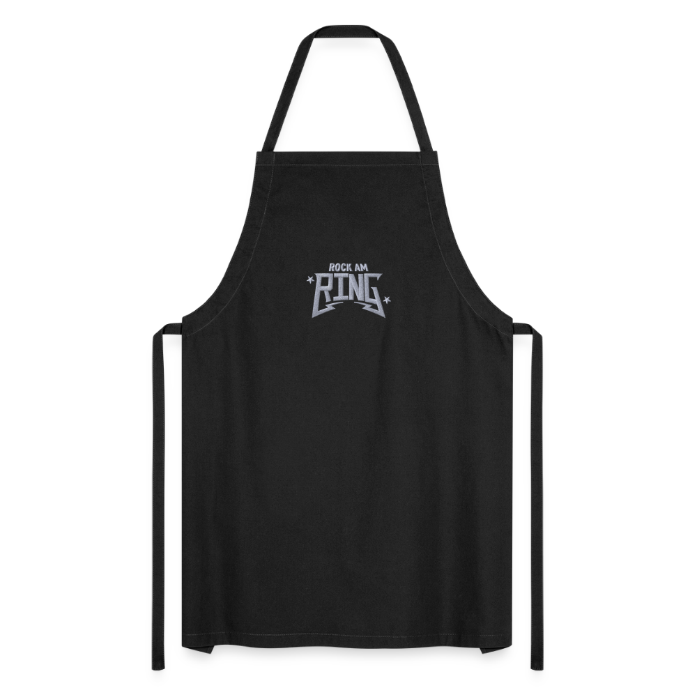 Rock Chef - Schürze mit weißem Stick - Schwarz
