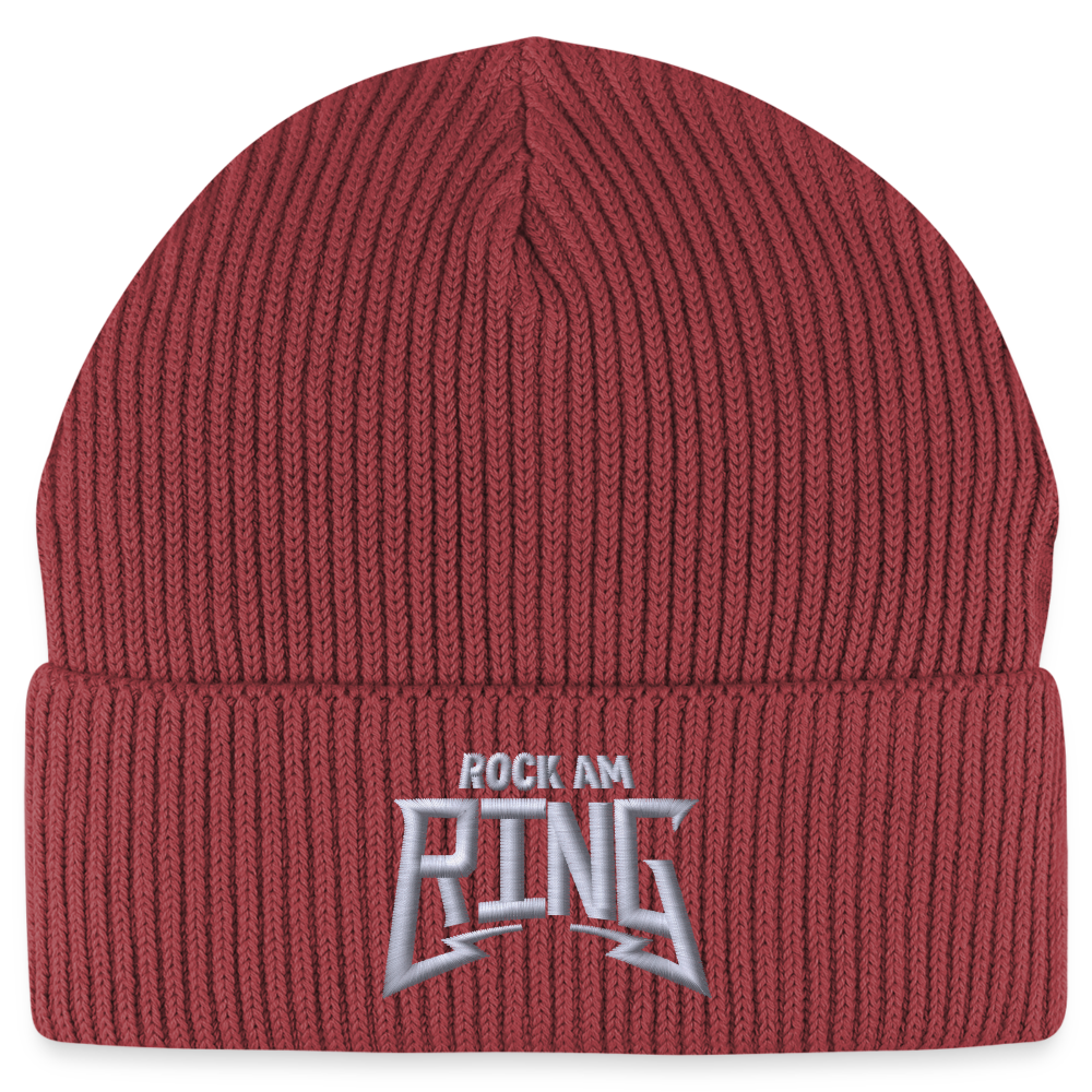 Klassisches gesticktes Beanie - red earth